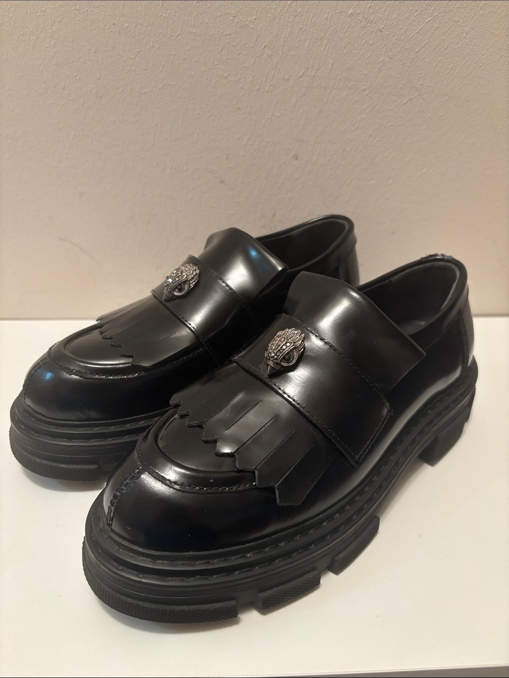 Kurt Geiger bird Fringe Slip-On Loafers with Metal Ornament 36